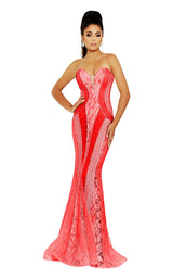 Jasz Couture 6478 Red-Gunmetal