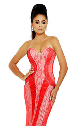 Jasz Couture 6478 Red-Gunmetal