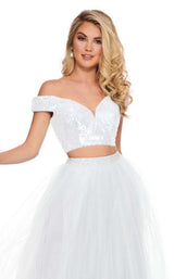 Rachel Allan 6488 White Iridescent