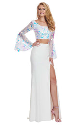 Rachel Allan 6492 White Iridescent