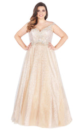 Mac Duggal Fabulouss 65037F Nude/Silver