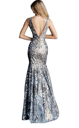 Jovani 65385 Light Blue/Nude