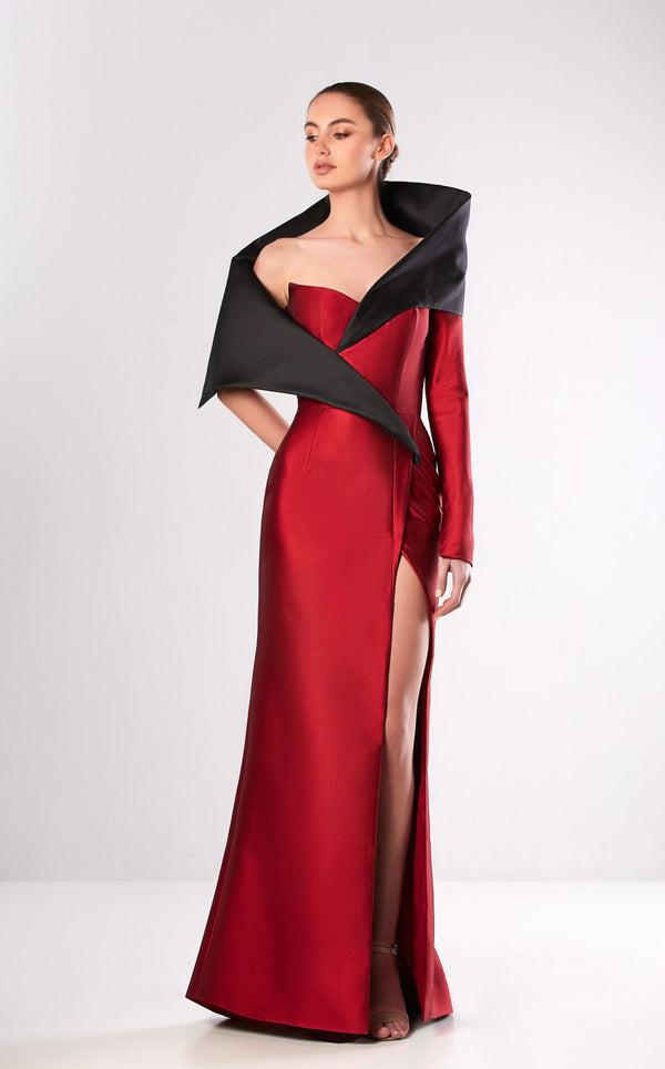 Edward Arsouni Couture FW654 Bordeaux-Black