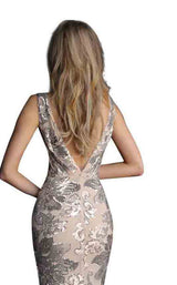 Jovani 65578 Silver/Nude