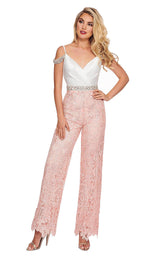 Rachel Allan 6594 White-Peach