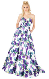 Mac Duggal 66315L Violets-Are-Blue
