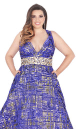Mac Duggal Fabulouss 66793F Royal/Gold