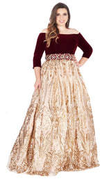 Mac Duggal Fabulouss 66831F Wine-Gold