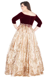 Mac Duggal Fabulouss 66831F Wine-Gold