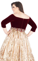 Mac Duggal Fabulouss 66831F Wine-Gold