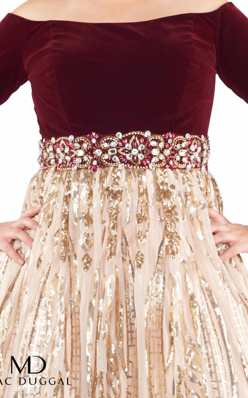 Mac Duggal Fabulouss 66831F Wine-Gold