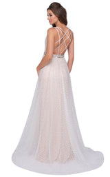 Mac Duggal 66910L Ivory/Nude