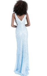 Jovani 67668 Silver/Blue
