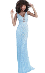 Jovani 67668 Silver/Blue