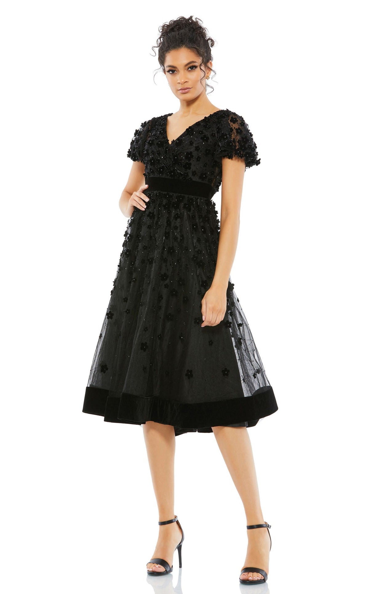 【送料関税込】MAC DUGGAL アシンメトリーフリルドレス Sequined mac-duggal-5716-floral-beaded-