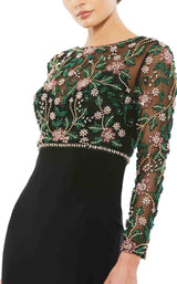 MAC DUGGAL SALEエンブロイダリーフレアー膝下ドレス Mac Duggal 67852 Dress | NewYorkDress.com