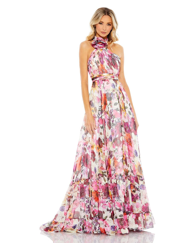 mac duggal floral maxi dress Mac Duggal Floral Embellished Jersey Gown
