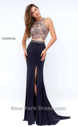 Sherri Hill 50157 Gun Metal/Pink