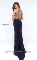 Sherri Hill 50157 Gun Metal/Pink