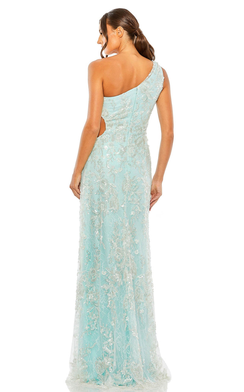 【MAC DUGGAL】ロング ドレス ビジュー Aライン 長袖 グリーン Mac Duggal 68507 Dress | NewYorkDress.com