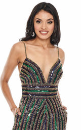 Rachel Allan 7028 Navy-Gold-Multi
