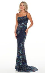 Rachel Allan 7033 Navy Multi