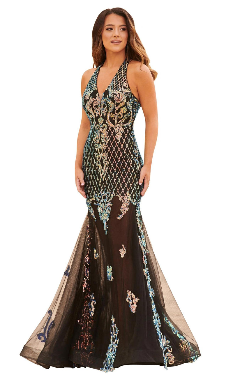Rachel Allan 7035 Black/Iridescent
