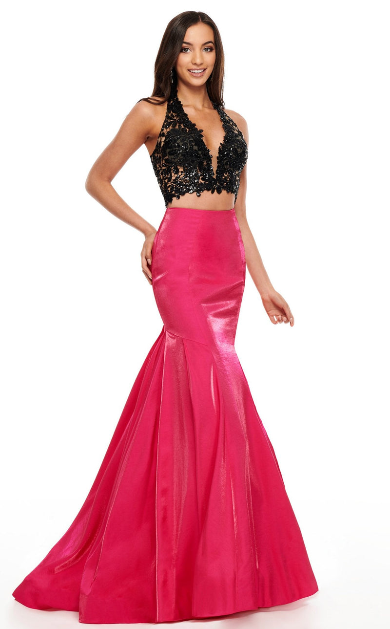 Rachel Allan 7151 Black/Fuchsia