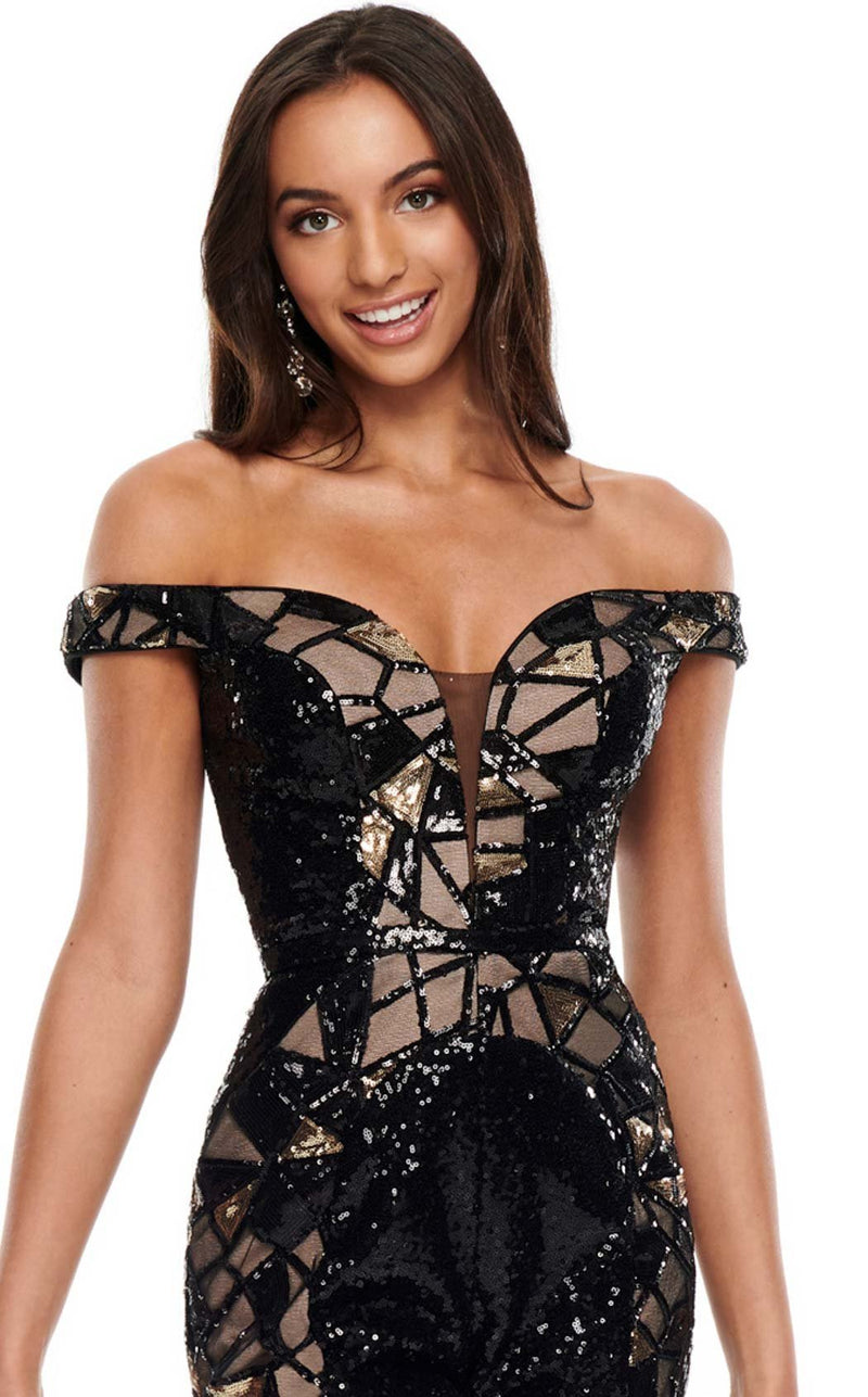 Rachel Allan 7154 Black-Gold