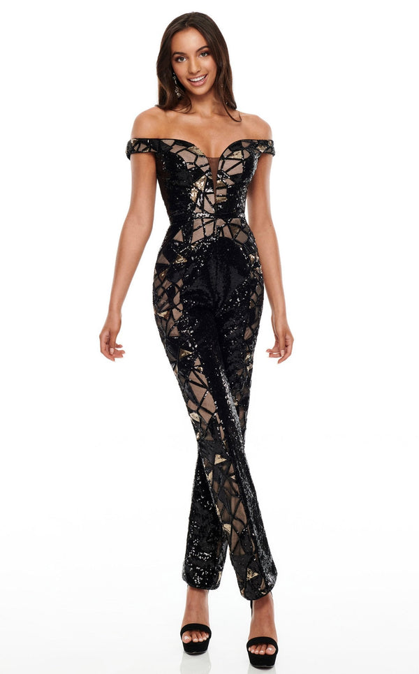 Rachel Allan 7154 Black-Gold
