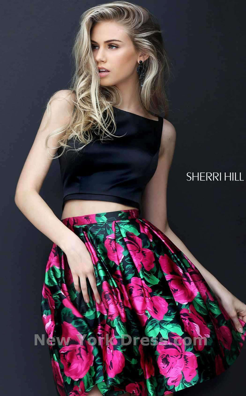 Sherri Hill 50582 Black/Fuchsia