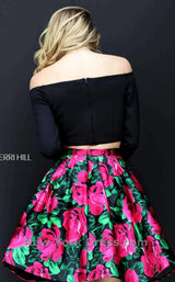 Sherri Hill 50583 Black/Fuchsia Black Fuchsia Print