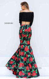 Sherri Hill 50584 Black/Red Print