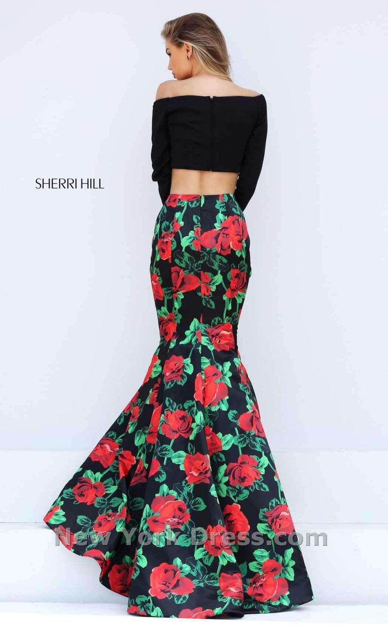 Sherri Hill 50584 Black/Red Print