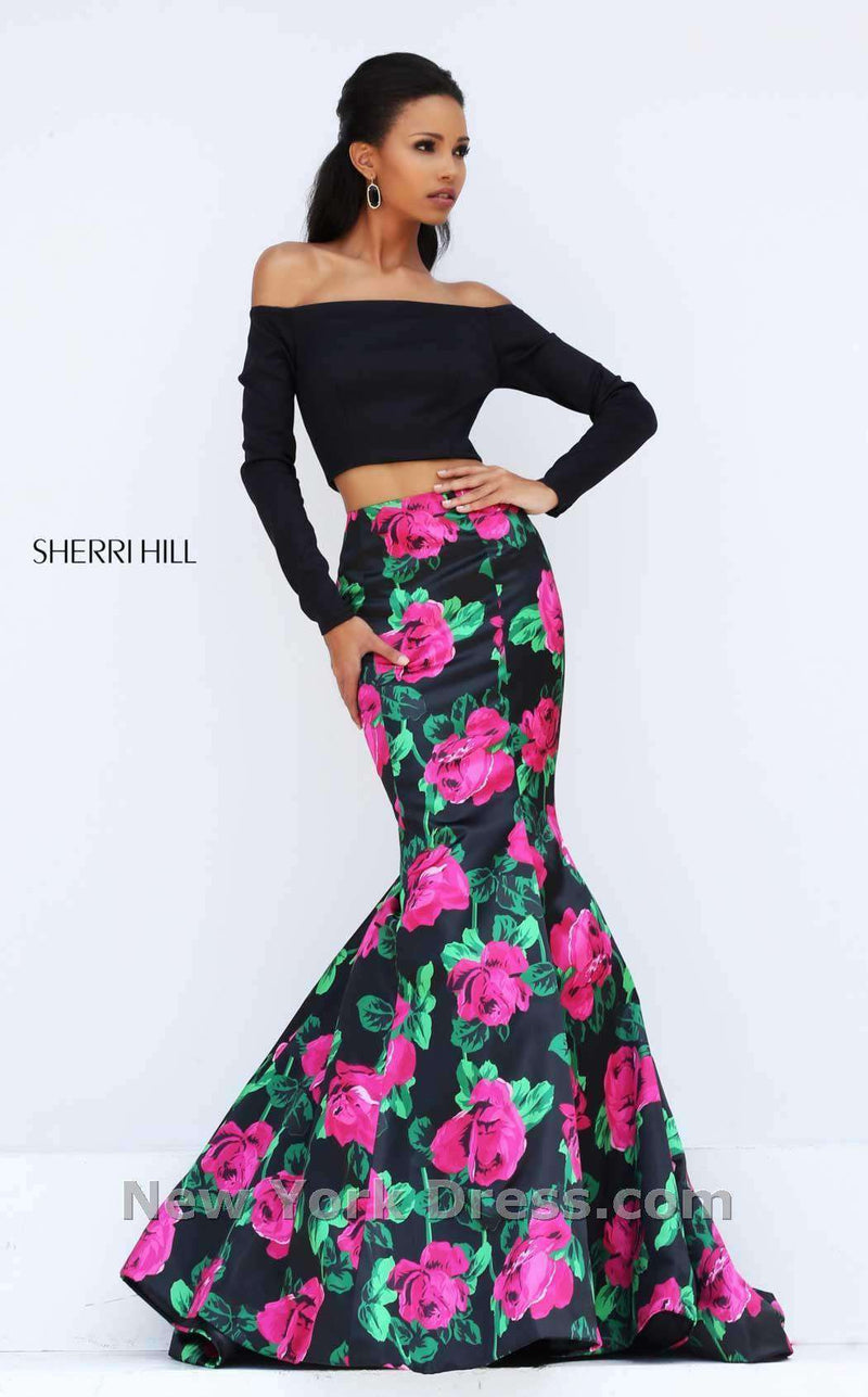 Sherri Hill 50584 Black/Fuchsia