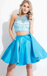 Rachel Allan 4156 White/Turquoise