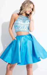 Rachel Allan 4156 White/Turquoise