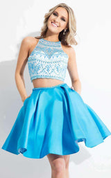Rachel Allan 4156 White/Turquoise