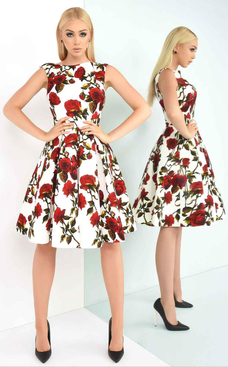 Mac Duggal 25300 White Rose
