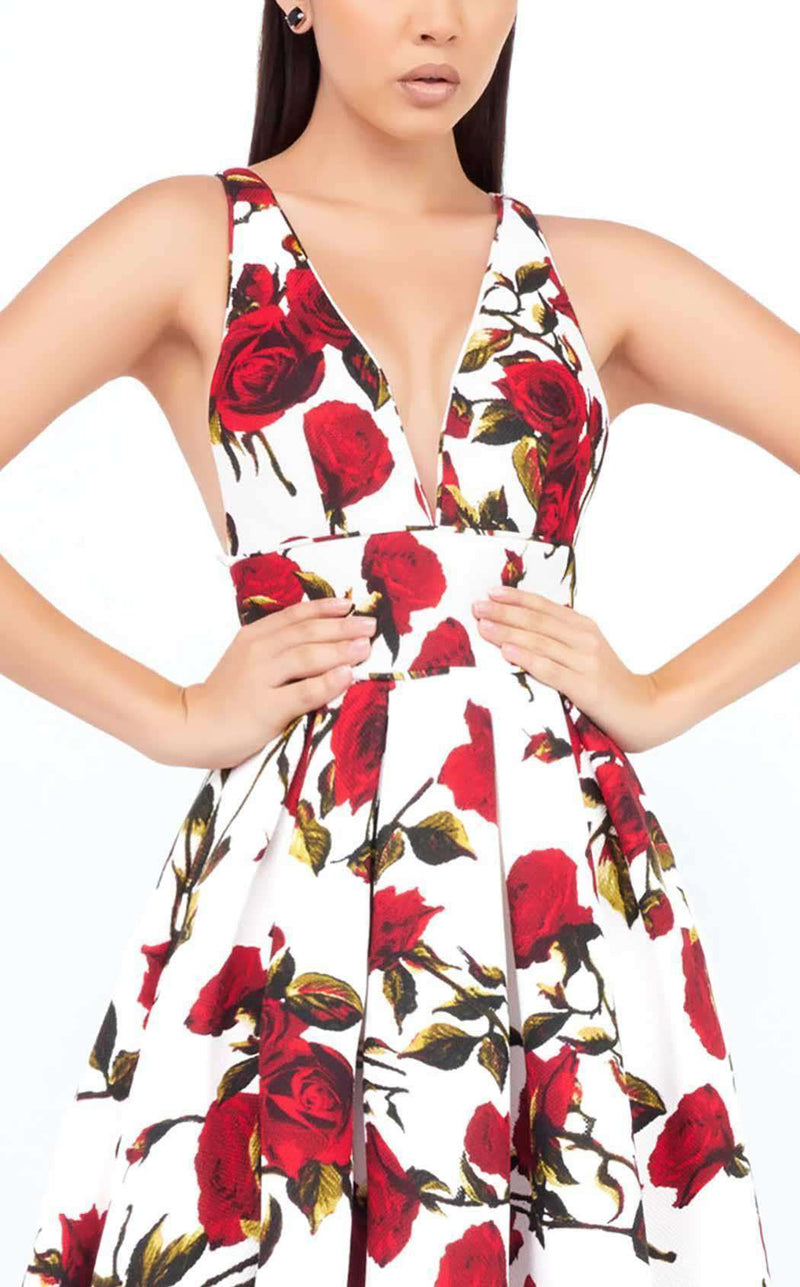 Mac Duggal 25399 White Rose