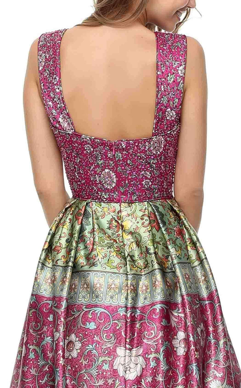 Sherri Hill 50780 Magenta/Green/Multi