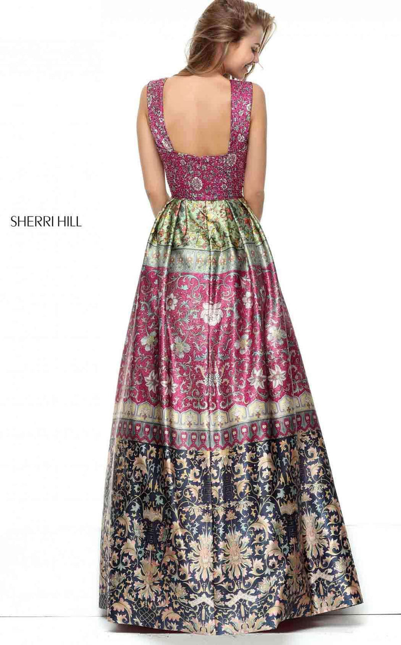 Sherri Hill 50780 Magenta/Green/Multi