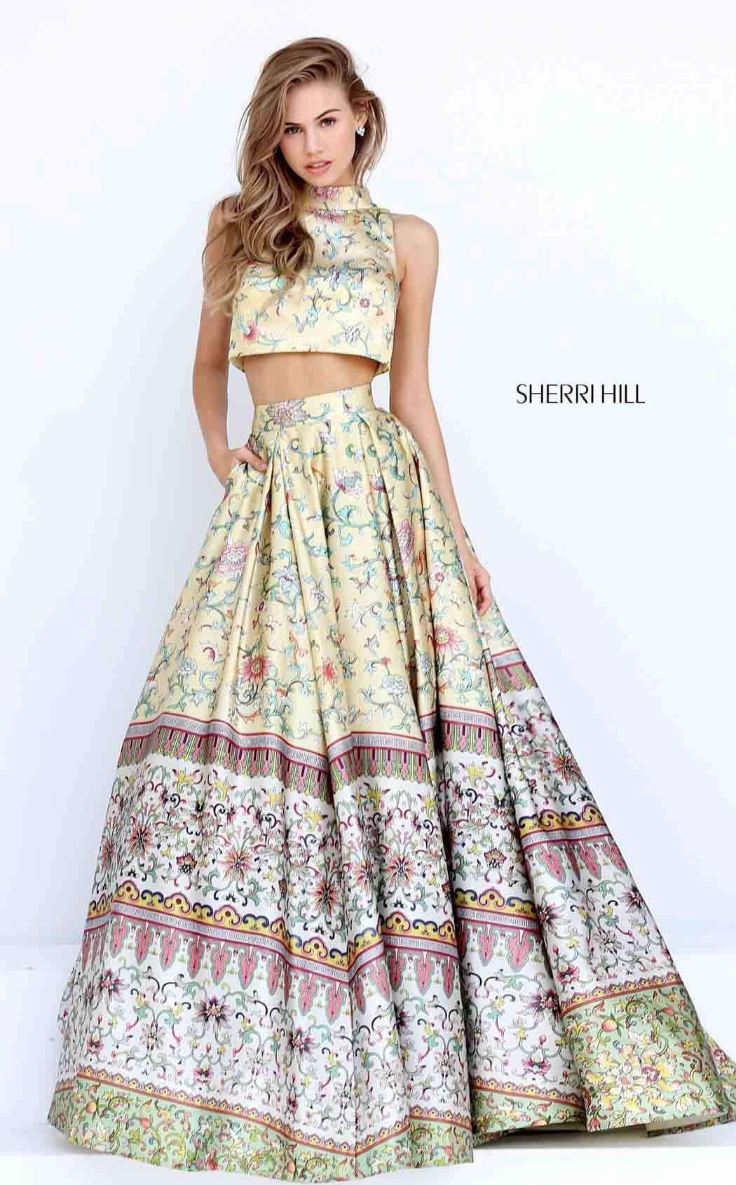 Sherri Hill 50783 Yellow/Multi Print