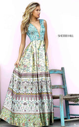 Sherri Hill 50788 Blue/Yellow/Multi