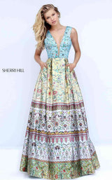 Sherri Hill 50788 Blue/Yellow/Multi