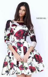 Sherri Hill 50825 Ivory Ivory Print