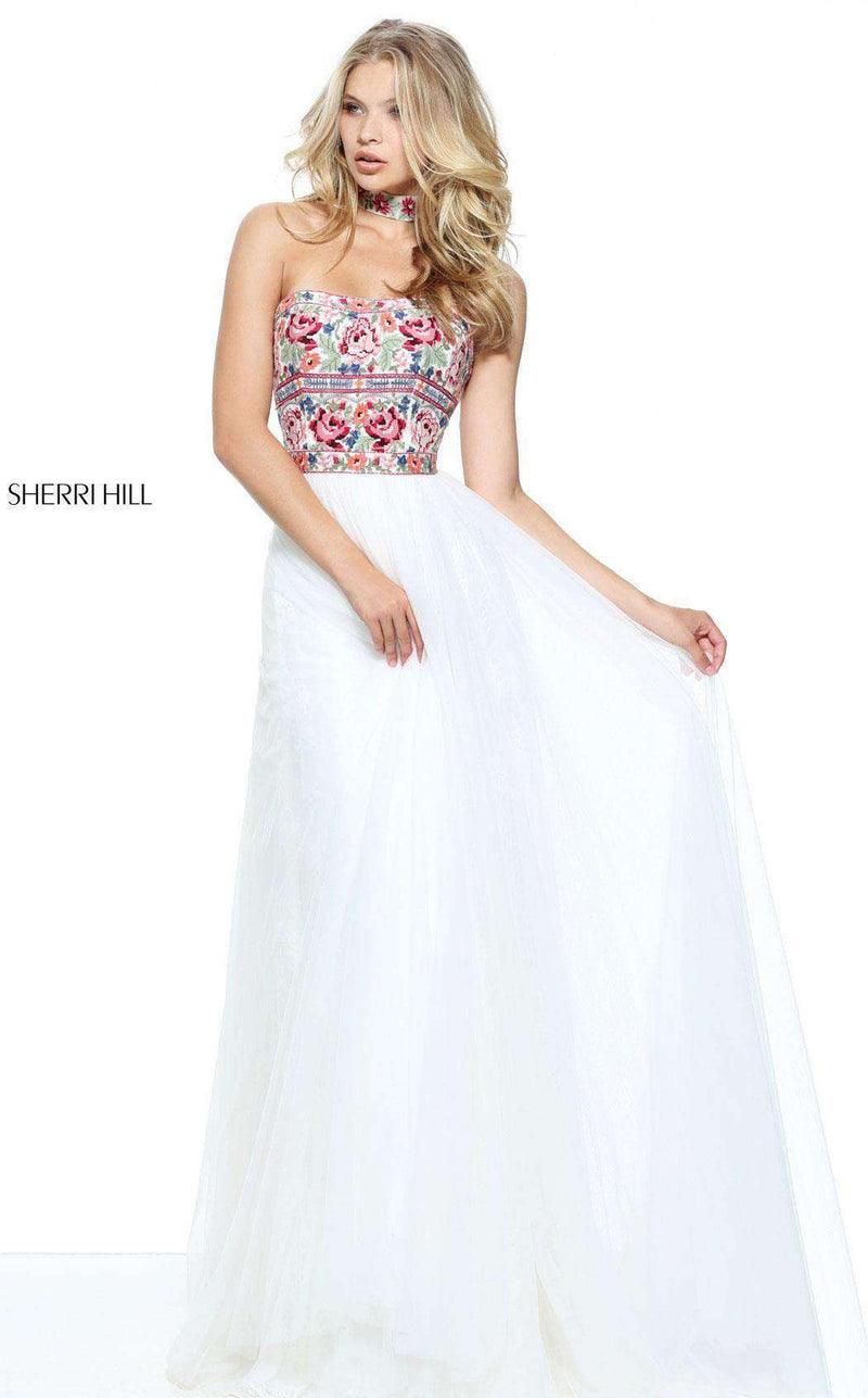 Sherri Hill 50873 Ivory/Multi