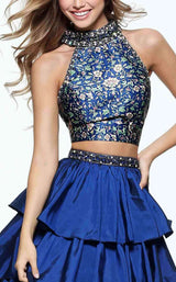 Sherri Hill 51040 Navy Print
