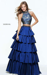 Sherri Hill 51040 Navy Print
