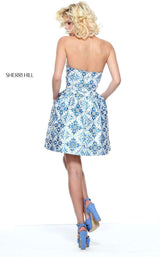 Sherri Hill 51144 Ivory/Blue Print